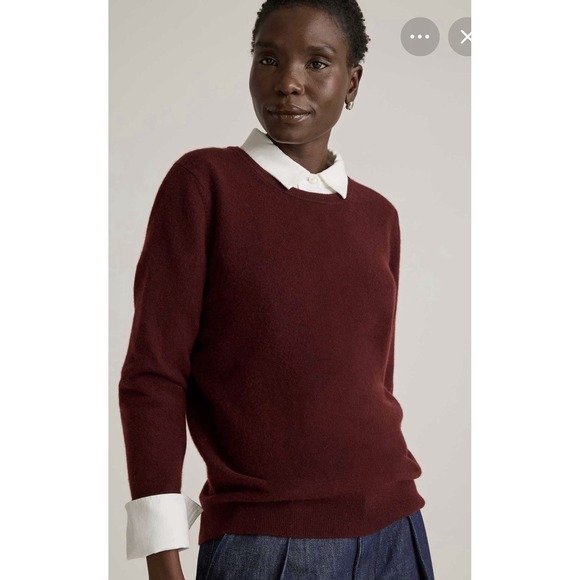 Quince Sweaters - QUINCE Women 100% Mongolian Cashmere Crewneck Sweater Rich Burgundy XL NWT